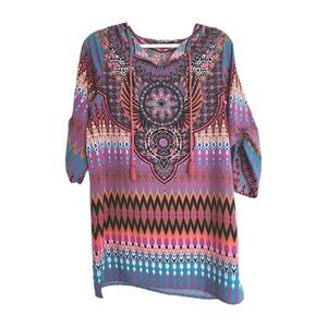 NLW Tunic Top Womens Medium Boho Made In Turkey Casual Festivals‎ Concerts Fall
